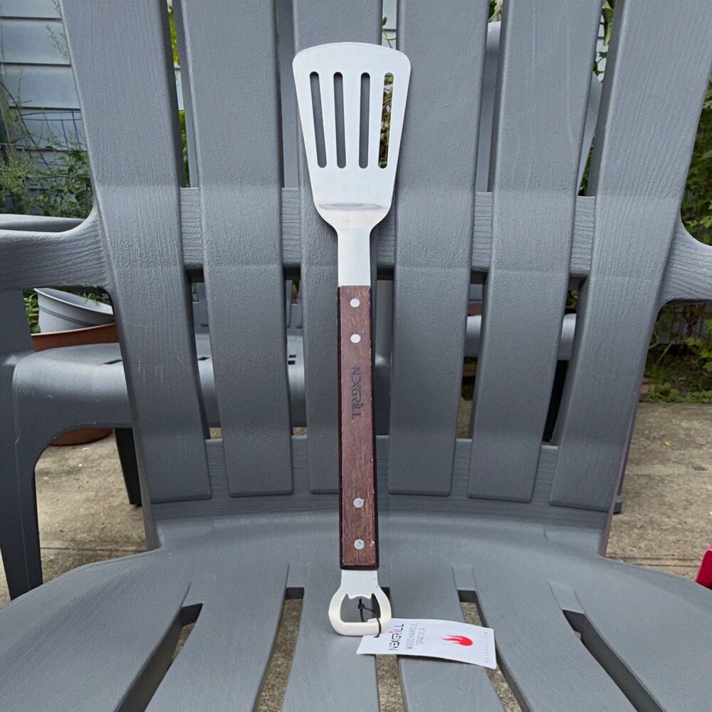 Weber BBQ Grill Spatula with Bottle Opener, Stainless Steel Head, Wood Handle